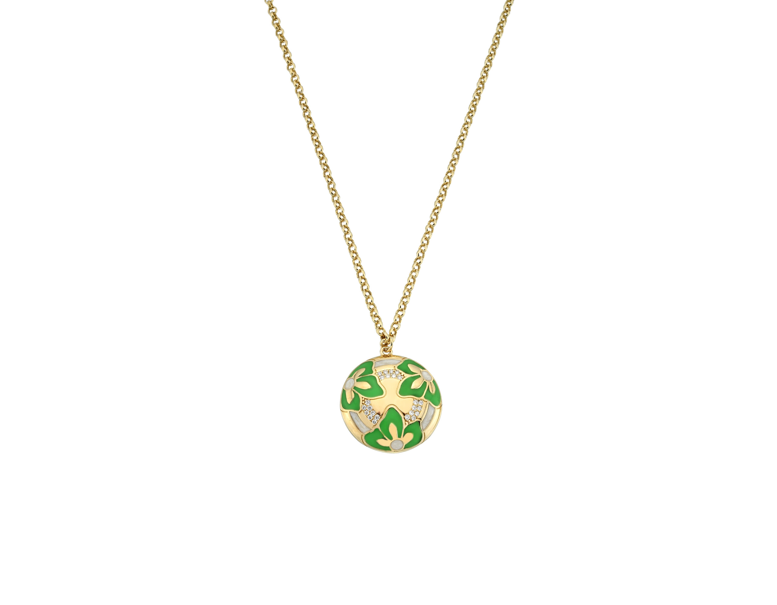 3 Flowers Green Kolye